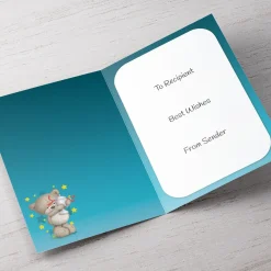 Card Factory Personalised Hugs Congratulations Card - Bear & Trophy