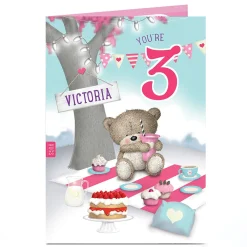Sale Personalised Hugs Editable Age Birthday Card - Picnic Tree Kids For Son|For Sister