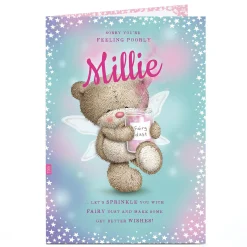 Best Personalised Hugs Get Well Soon Card - Feeling Poorly Get Well