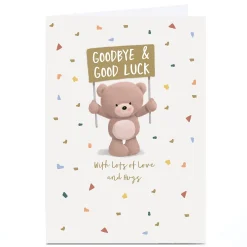 Outlet Personalised Hugs Leaving Card - Goodbye & Good Luck Bear Confetti Banner Leaving