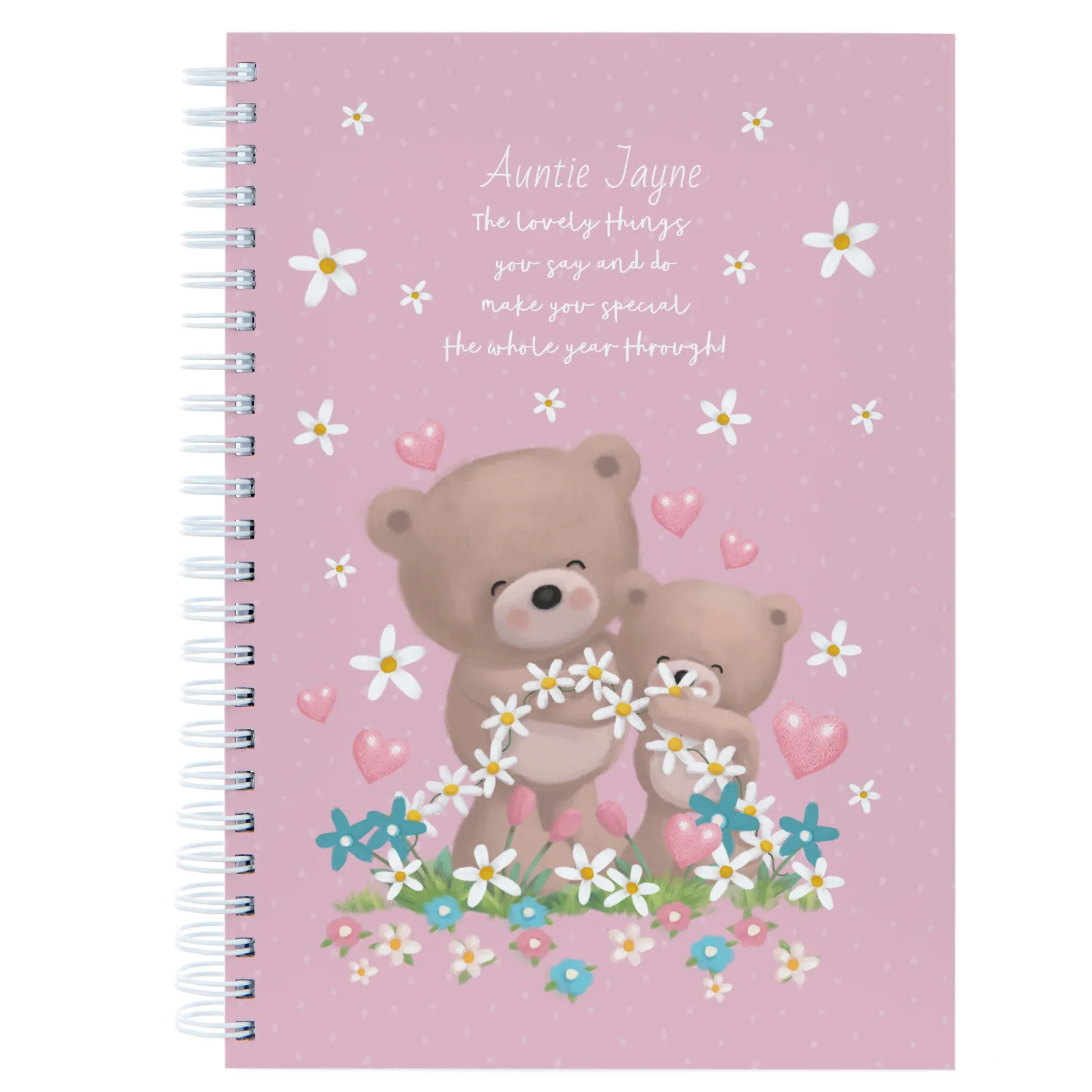 Card Factory Personalised Hugs Notebook - The Lovely Things You Say and Do