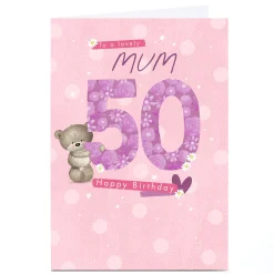 Card Factory Personalised Hugs 50th Birthday Card - To A Lovely...