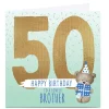 Card Factory Personalised Hugs 50th Birthday Card - Any Relation