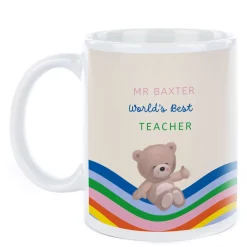 Card Factory Personalised Hugs Thank You Teacher Mug - Rainbow Wave