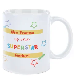 Card Factory Personalised Hugs Thank You Teacher Mug - Superstar Teacher