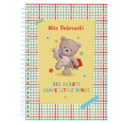 Card Factory Personalised Hugs Thank You Teacher Notebook - Big Hearts Shape Little Minds