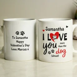 Best Personalised I Love You More Than The Dog Mug Personalised Mugs|Mugs