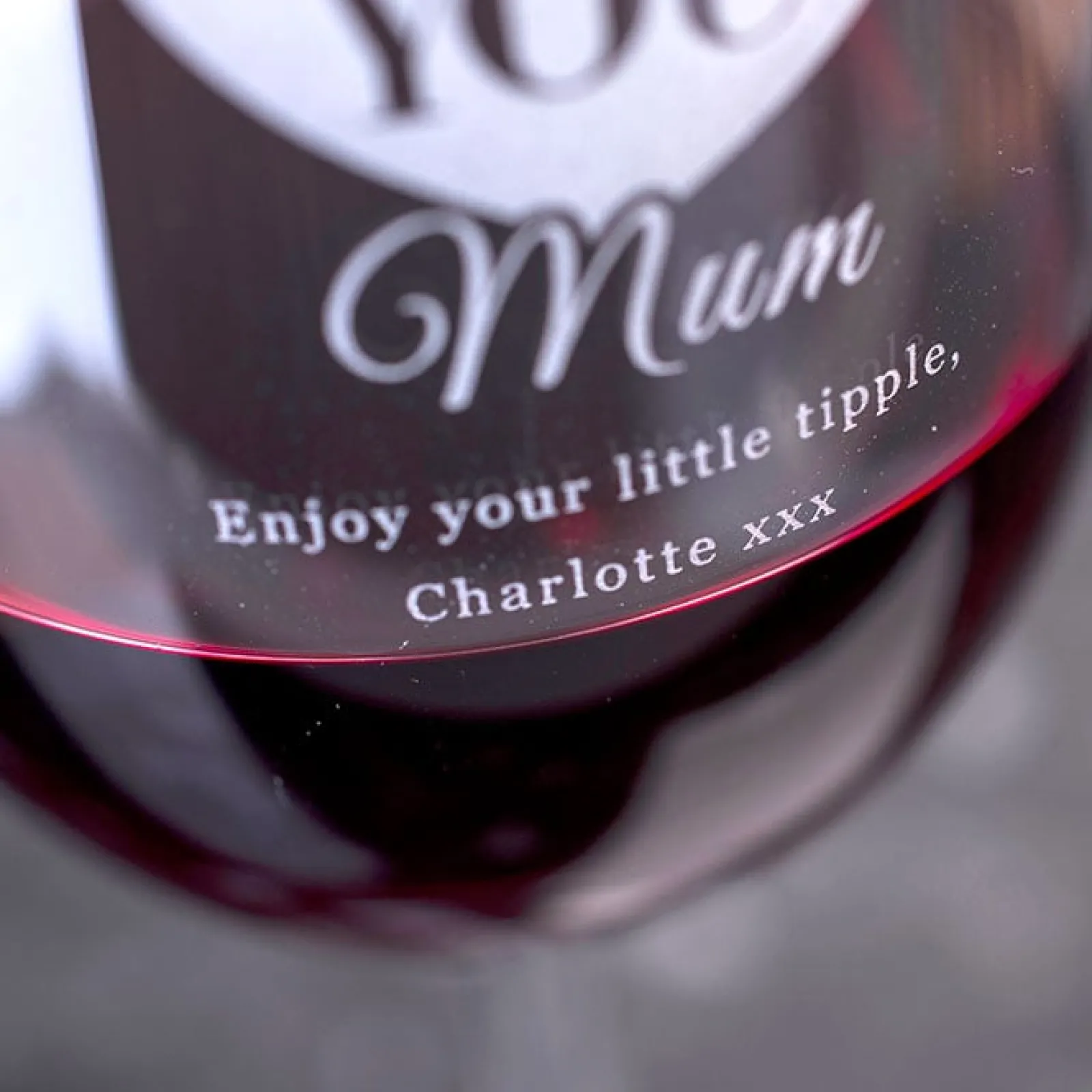 Personalised I Love You Mum Wine Glass Personalised Glasses|Glassware