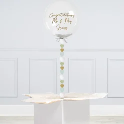 Card Factory Personalised 20-Inch Bubblegum Confetti Balloon With Heart Tail - DELIVERED INFLATED!