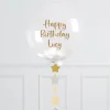 Card Factory Personalised 20-Inch Gold & Silver Star Confetti Bubblegum Balloon - DELIVERED INFLATED!