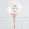 Clearance Personalised 20-Inch Rose Gold Circle Confetti Bubblegum Balloon - DELIVERED INFLATED! Personalised Party|Hen Party