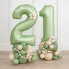 Card Factory Personalised Inflated Green & Cream Number Balloon Stack - Choose Your Age