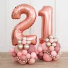Card Factory Personalised Inflated Pink & Gold Number Balloon Stack - Choose Your Age