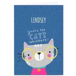Sale Personalised Jess Moorhouse Card - Cats Whiskers Funny|Congratulations