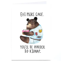 Card Factory Personalised Jolly Awesome Card - Eat More Cake