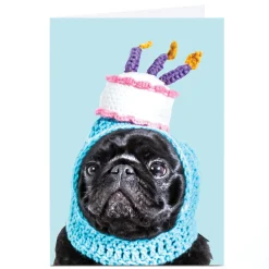 Online Personalised Jolly Awesome Birthday Card - Dog In Funny Hat Funny|For Everyone