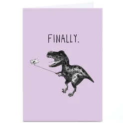 Card Factory Personalised Jolly Awesome Card - Happy T-Rex
