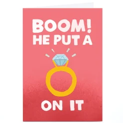 Hot Personalised Jolly Awesome Engagement Card - BOOM! Funny|Engagement