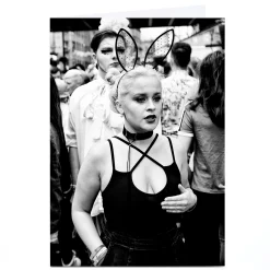 Card Factory Personalised Jonathan Straight Card - Bunny Girl Photographic