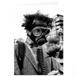 Clearance Personalised Jonathan Straight Card - Gas Mask Photographic Any Occasion|Just To Say