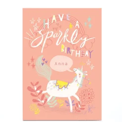 Kids Card Factory Personalised Jordan Wray Birthday Card - Sparkly