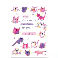 Sale Personalised Jordan Wray Birthday Card - Cats Kids For Sister|For Niece