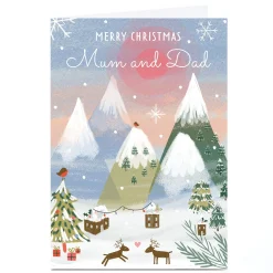 Best Personalised Juniper & Rose Christmas Card - Mum & Dad Mountains Christmas