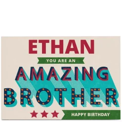 Card Factory Personalised Kerry Spurling Card - Amazing Brother