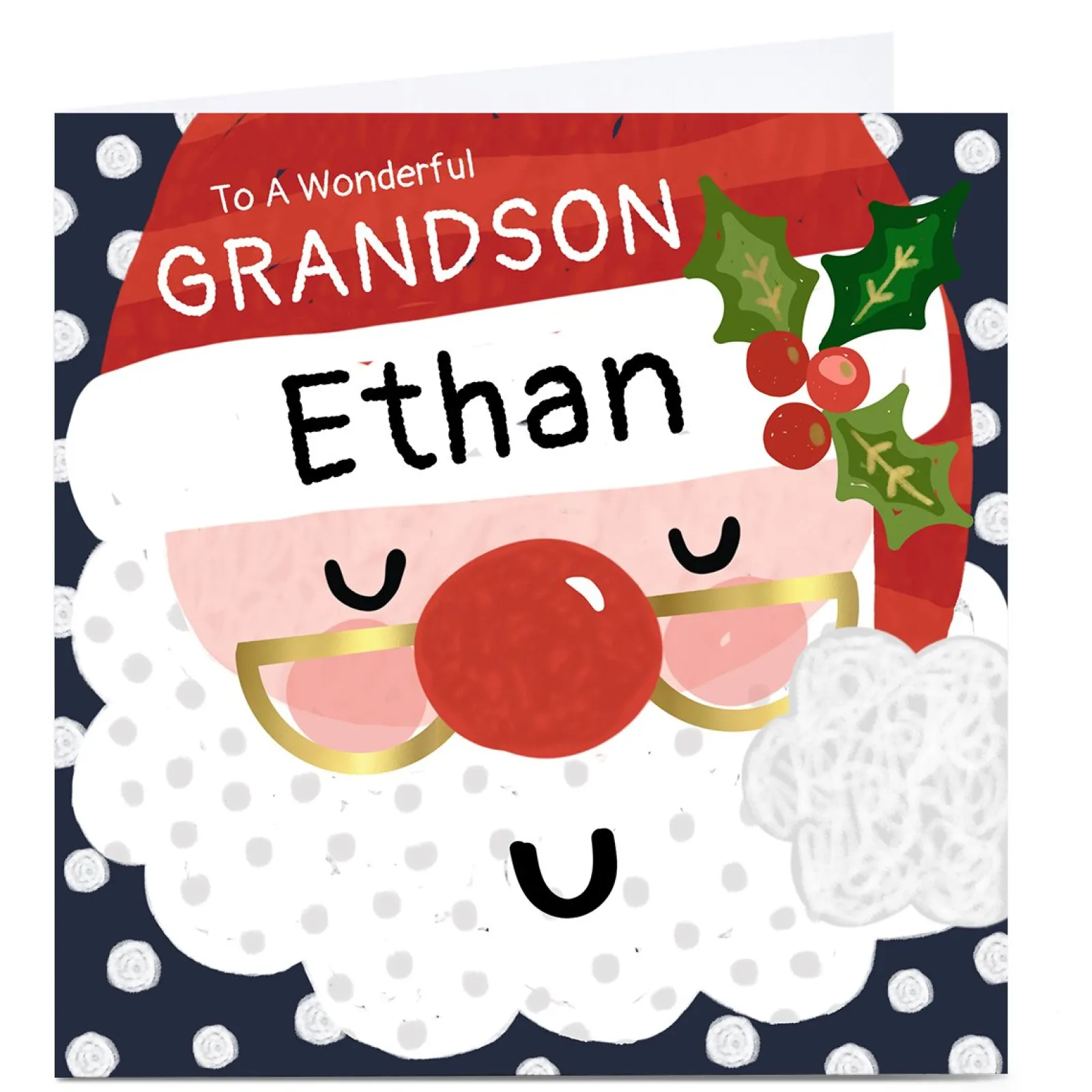 Card Factory Personalised Kerry Spurling Christmas Card - Cartoon Santa