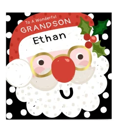 Hot Personalised Kerry Spurling Christmas Card - Santa Premium Square|Christmas