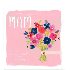 Best Personalised Kerry Spurling Birthday Card - Flowers Mam For Mum|Premium Square