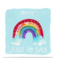 New Personalised Kerry Spurling Card - Rainbow Just to Say Premium Square|Any Occasion