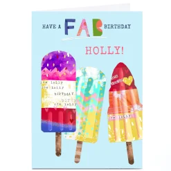 Sale Personalised Kerry Spurling Birthday Card - Ice Lollies Kids For Kids|Birthday