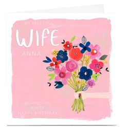 Sale Personalised Kerry Spurling Birthday Card - Flowers, Wife For Wife|Birthday