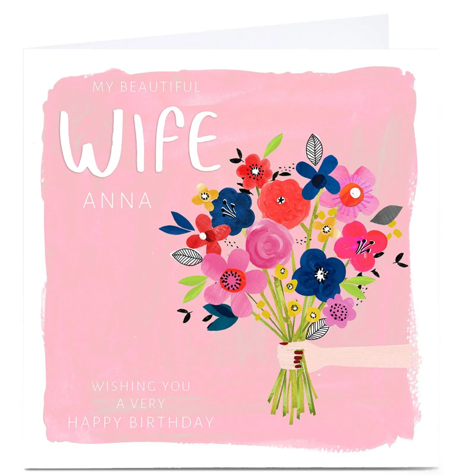 Sale Personalised Kerry Spurling Birthday Card - Flowers, Wife For Wife|Birthday