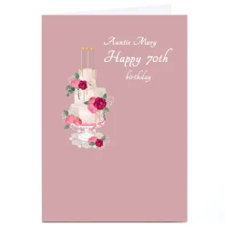 Card Factory Personalised Kerry Spurling Birthday Card - Tiered Cake, Editable Age