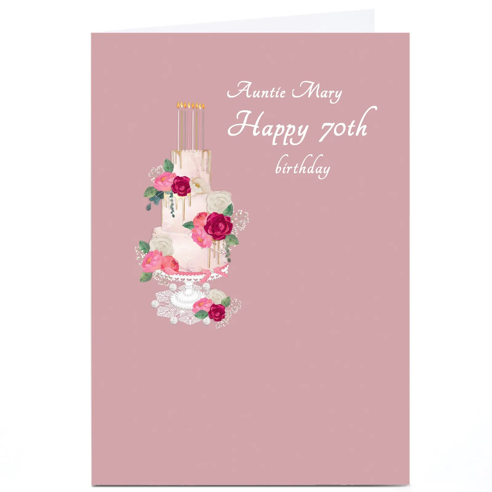 Card Factory Personalised Kerry Spurling Birthday Card - Tiered Cake, Editable Age