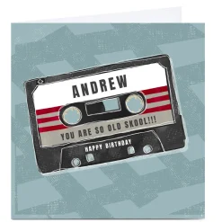 Discount Personalised Kerry Spurling Birthday Card - Old Skool Cassette Tape Birthday|For Him