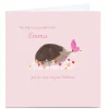 Online Personalised Kerry Spurling Birthday Card - Hedgehog & Butterfly Any Occasion|Birthday