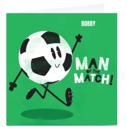 Kids Card Factory Personalised Kiddo Birthday Card - Man of the Match