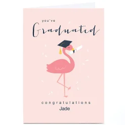 Card Factory Personalised Klara Hawkins Graduation Card - Flamingo