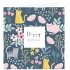 Kids Card Factory Personalised Klara Hawkins Birthday Card - Cats & Flowers