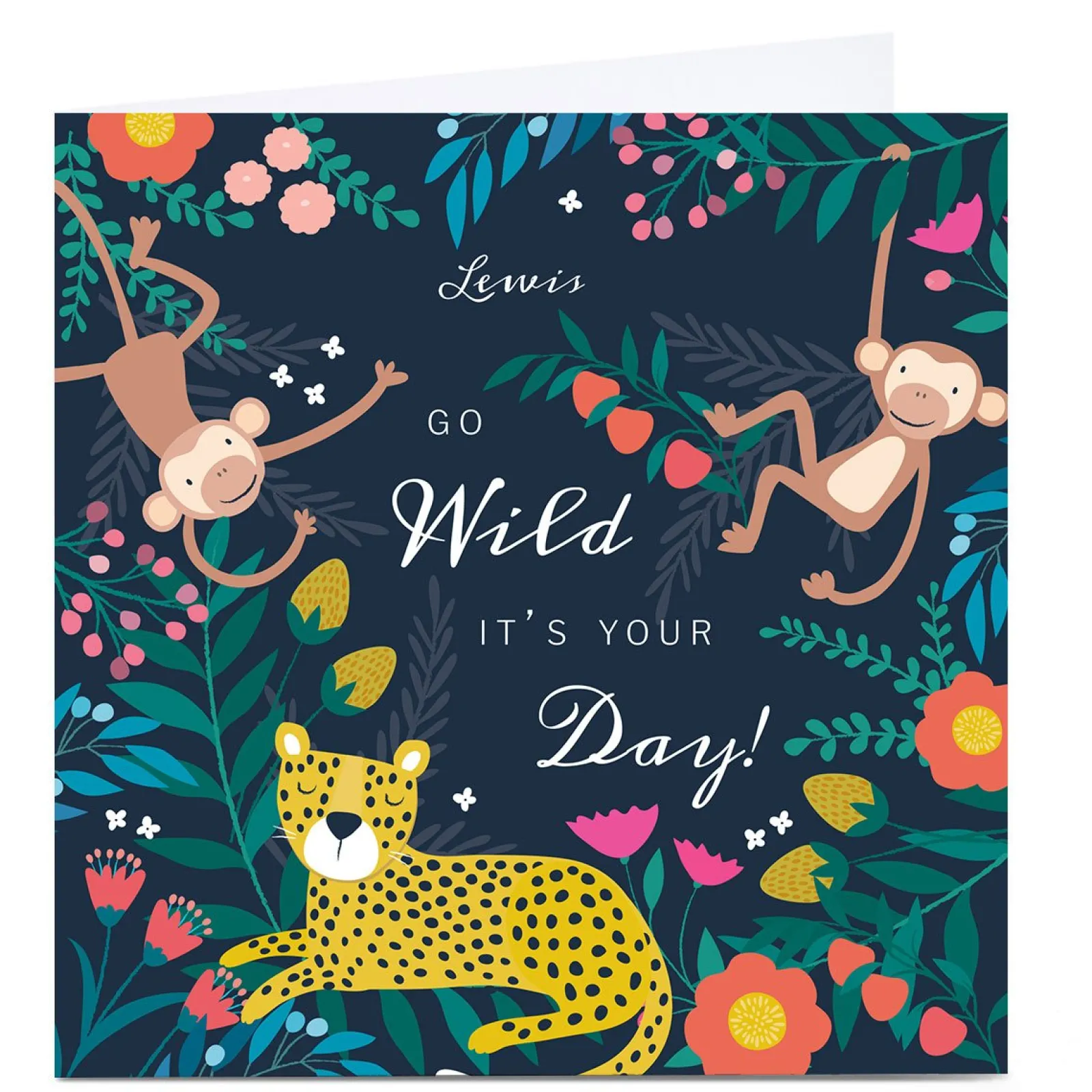 Card Factory Personalised Klara Hawkins Card - Go Wild, It's Your Day!