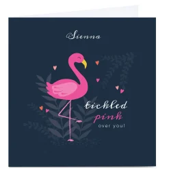 Card Factory Personalised Klara Hawkins Card - Tickled Pink Over You