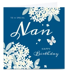 Personalised Klara Hawkins Card - Nan Floral Premium Square|Birthday