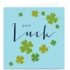 Personalised Klara Hawkins Good Luck Card - Blue Clovers Good Luck