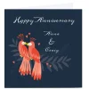 New Personalised Klara Hawkins Anniversary Card - Parrots Premium Square|Anniversary