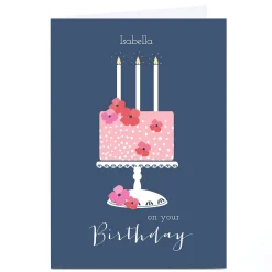Card Factory Personalised Klara Hawkins Birthday Card - Pink Cake