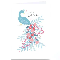 Card Factory Personalised Klara Hawkins Card - With Love, Peacock