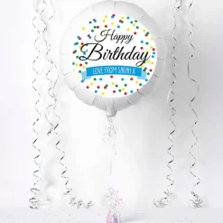 Kids Card Factory Personalised Large Helium Balloon - Happy Birthday, Spots